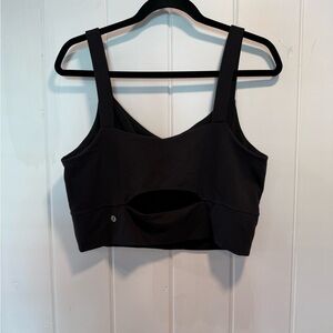 Lululemon Black Sports Bra with V-Neck and Cutout